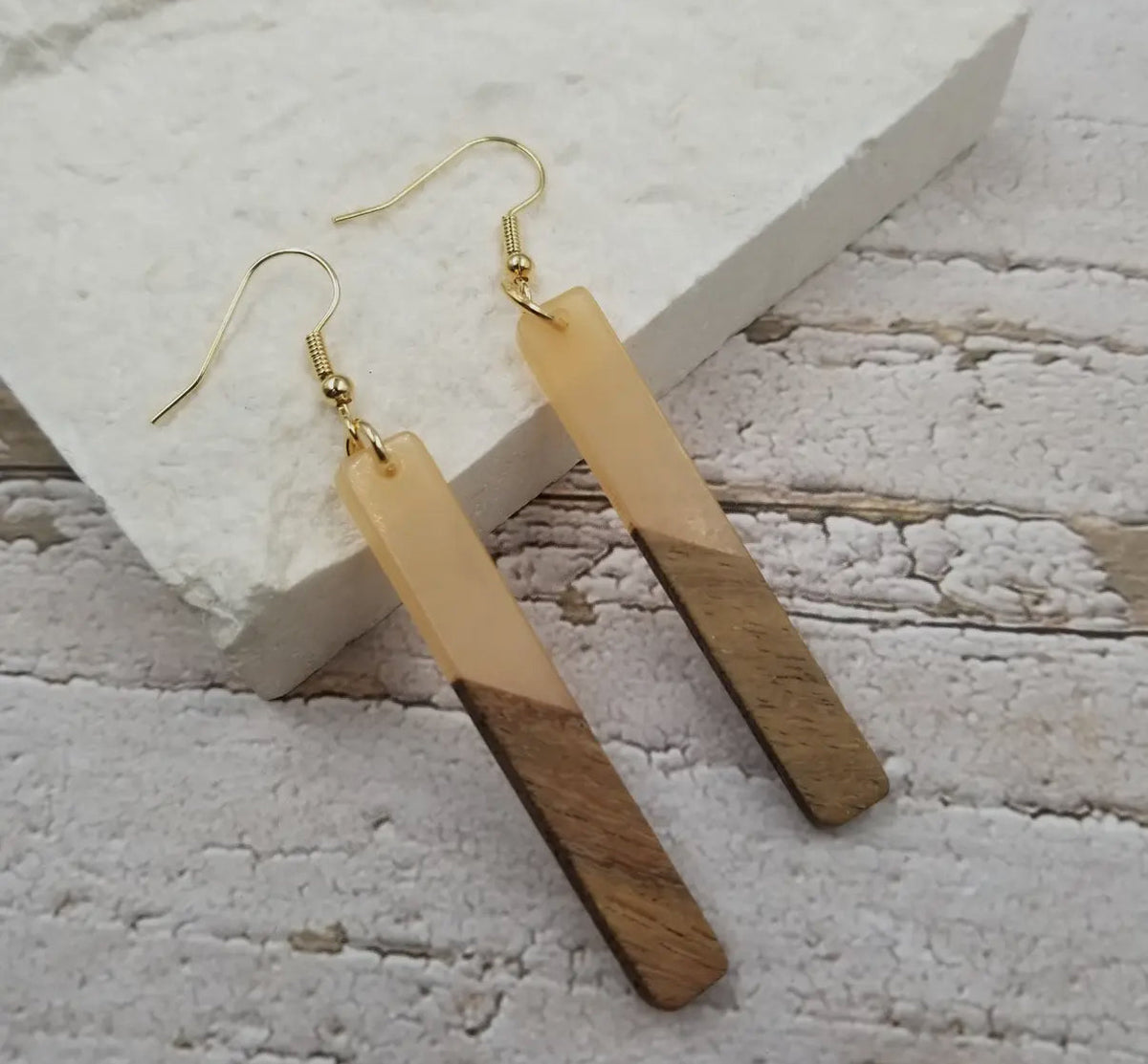 Resin Wood Earrings