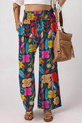 Printed High Waist Wide Leg Pants for Women Fashion