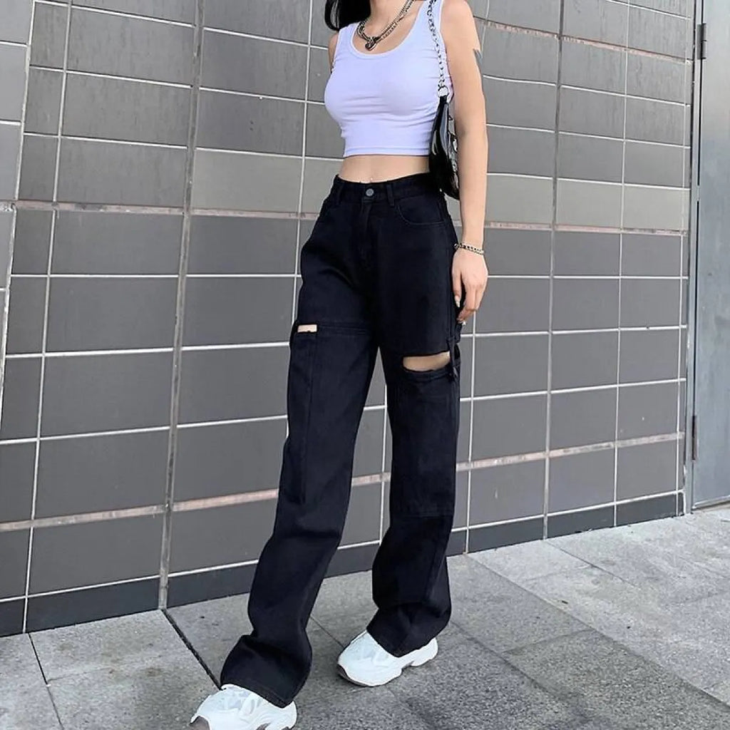 Street Fashion Casual High Waist Jeans