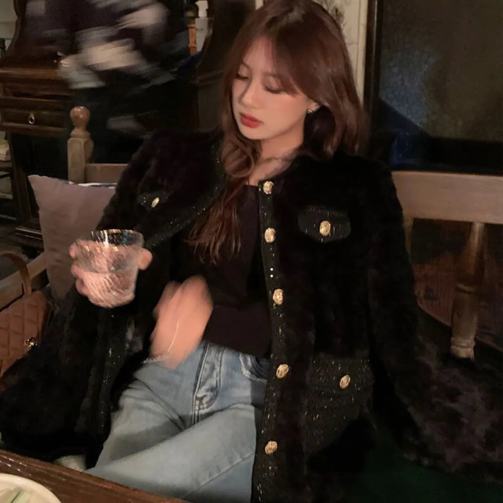 Korean Fashion Lamb Wool Coats